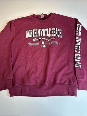 Gildan Maroon North Myrtle Beach Crewneck Sweatshirt